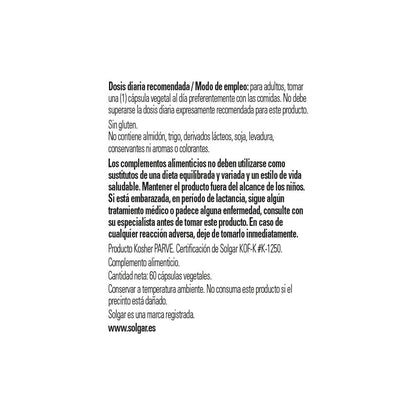 Solgar Vitamina D3 (Colecalciferol) 4000 UI (100 µg) Cápsulas vegetales