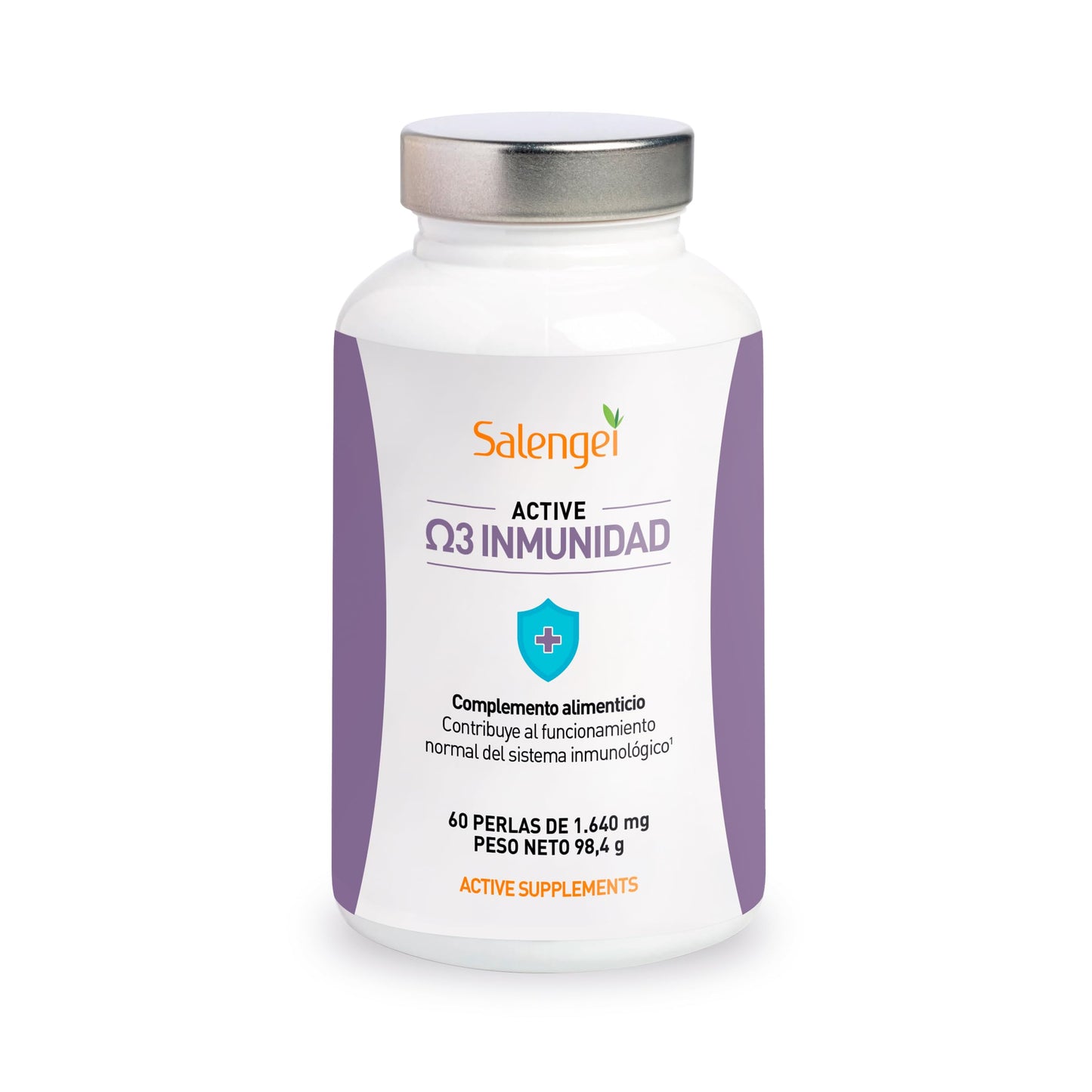 ACTIVE OMEGA 3 IMUNIDAD – CONTRIBUYE AL FUNCIONAMIENTO EL SISTEMA IMUNOLÓGICO | MULTIVITAMINICO CON ACIDOS GRASOS OMEGA 3 | VIITAMINAS A, C, D Y K2 (Menaquinona7) | 60 PERLAS |