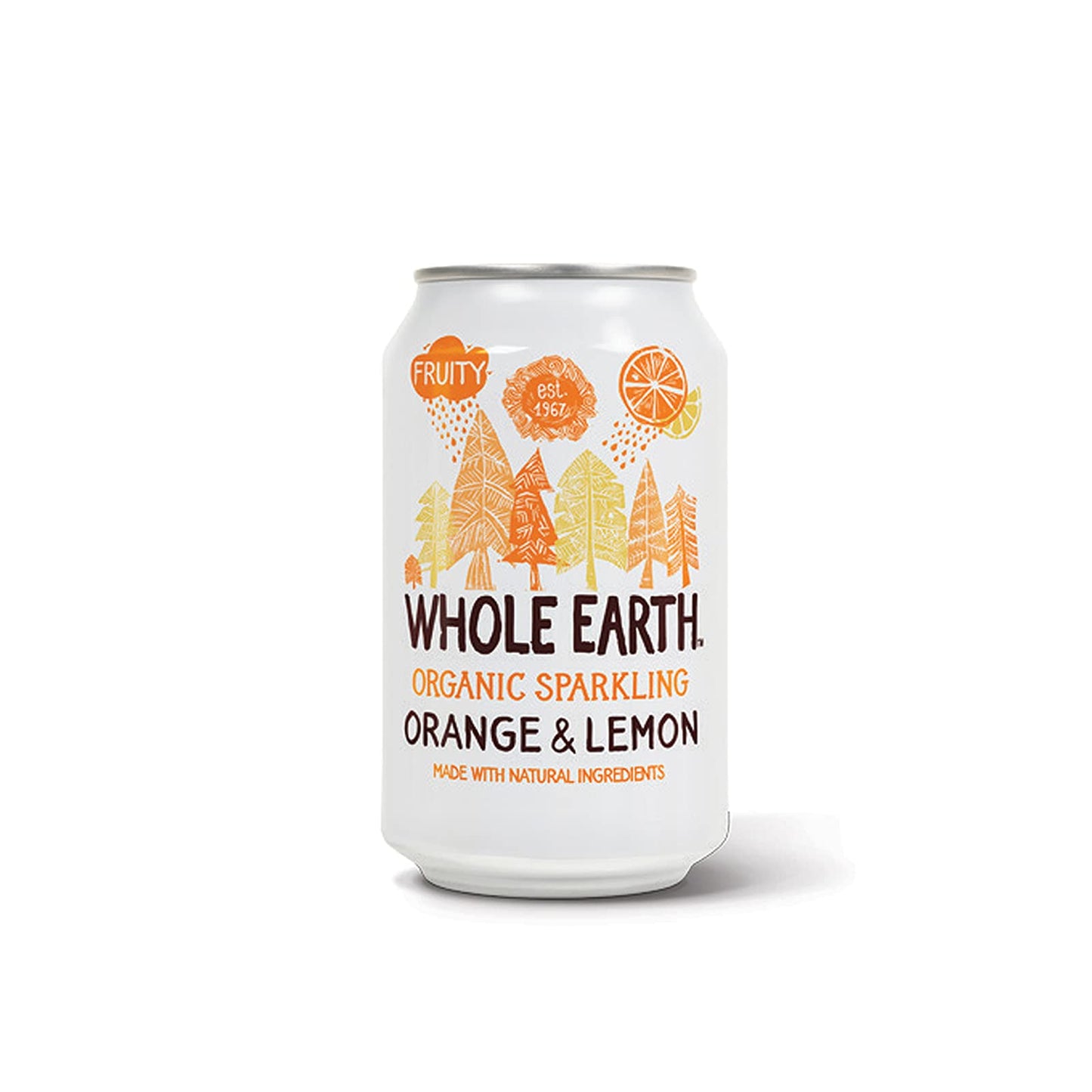 Whole Earth - Refresco Ecológico de Limón y Naranja - 330 ml - Sin Azúcar Añadido y Sin Gluten - Apto para Veganos - Indicado para Tomar en Frío - Elaborada con Ingredientes Naturales