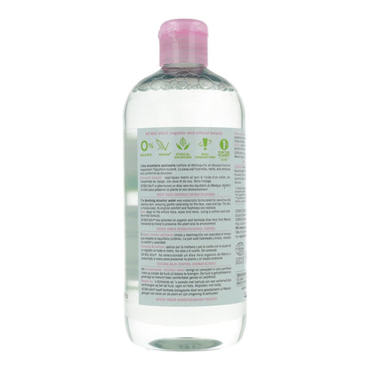 So Bio Etic Agua micelar calmante orgánica | Infundida con jugo de aloe vera y rosa | Para tipos de piel sensible a reactiva | 500 ml