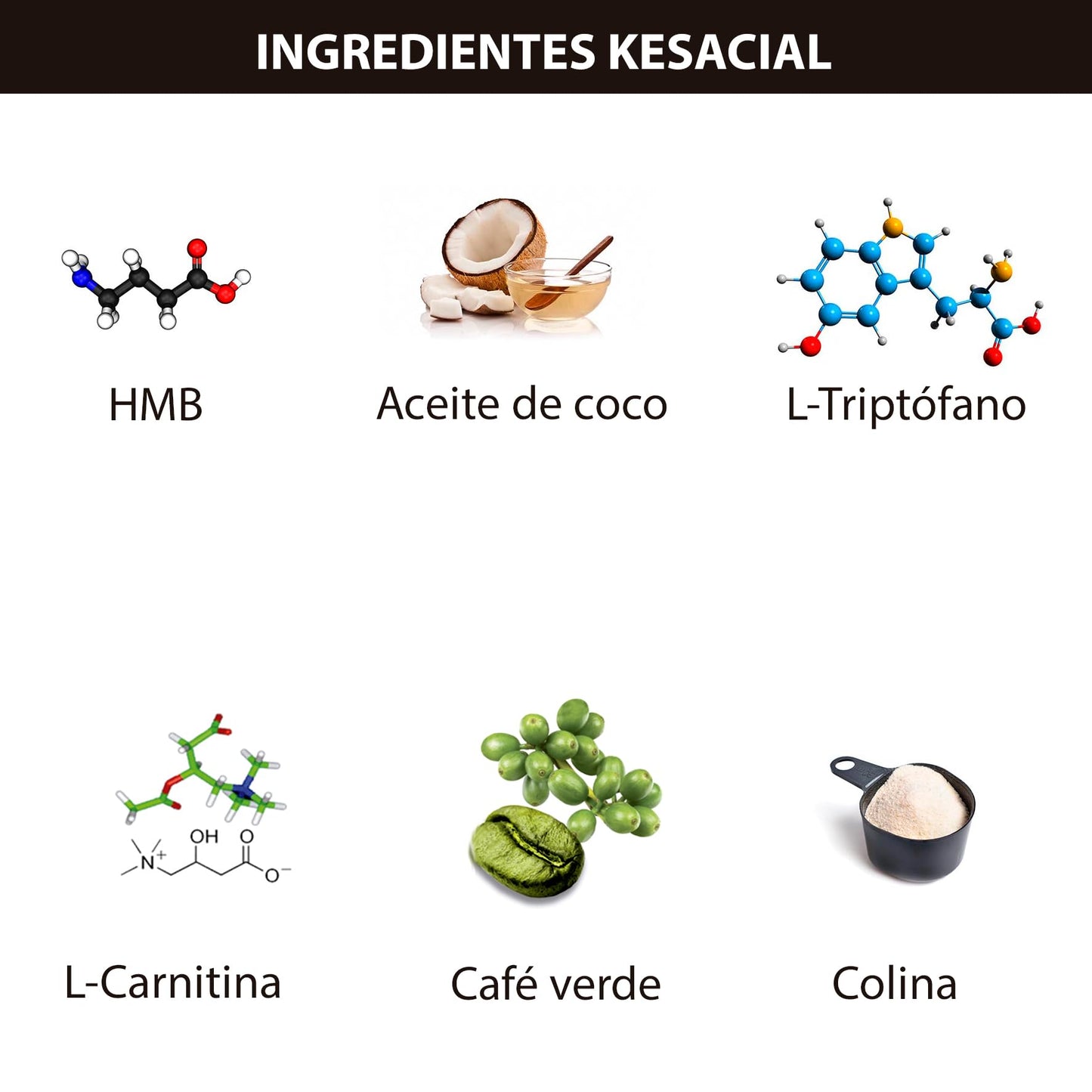 Novadiet - KESACIAL Cápsulas con HMB, Aceite de Coco y Café Verde - Coadyuvante en el Tratamiento del Sobrepeso y la Obesidad - 30 Cápsulas Vegetales