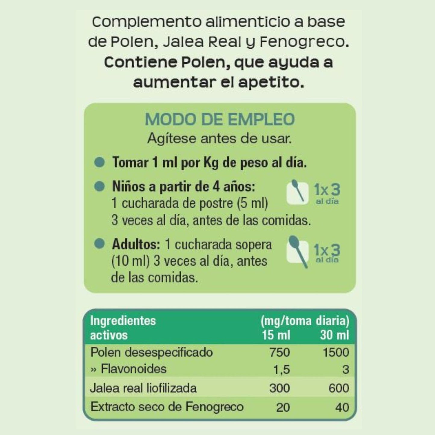 Osito Sanito Comilón 150 ml | Jarabe Infantil para Aumentar el Apetito - A base de Polen de Abeja, Jalea Real y Fenogreco - Con Sirope de Ágave. Sin gluten, Sin Edulcorantes | Laboratorios Tongil
