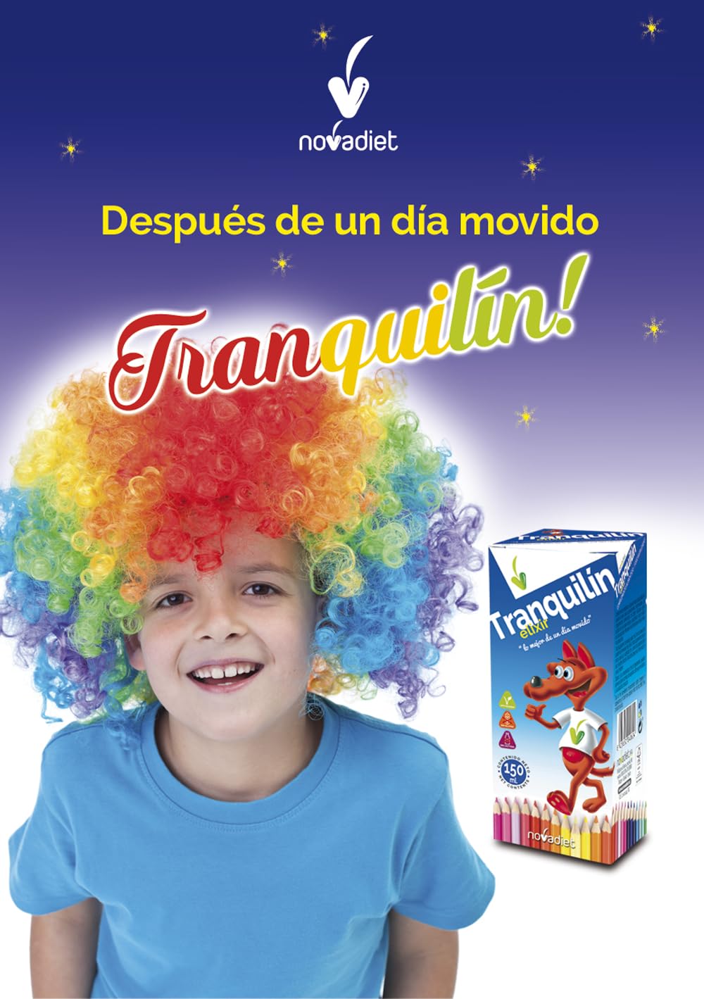 Novadiet - TRANQUILIN Jarabe con Zumo Concentrado de Manzana, Mezcla de Plantas, Fructosa - Promueve un Sueño Fisiológico, Ayuda a Mantener la Tranquilidad y Relajación - Relajante Natural - 150 ml