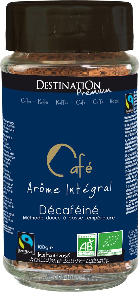 Destinatio Cafe Soluble Liofilizado Descafeinado Bio 100 Gr Paquete 100 Gramos - Cultivo Ecologico 100 ml