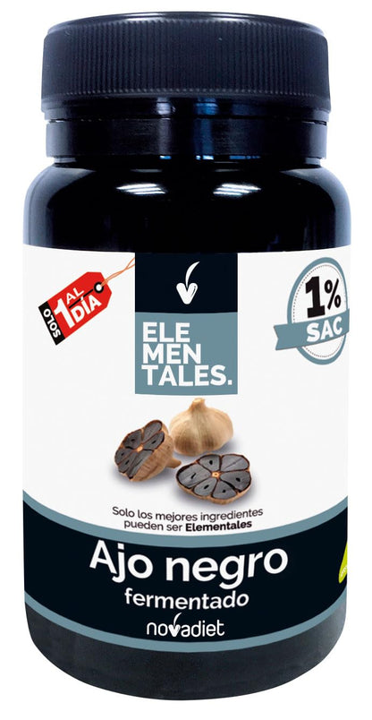 Novadiet - ELEMENTALES AJO NEGRO FERMENTADO Cápsulas con Ajo Negro - Complemento Alimenticio - Para la Salud Cardiovascular y Controlar Niveles de Glucosa - 30 Cápsulas Vegetales
