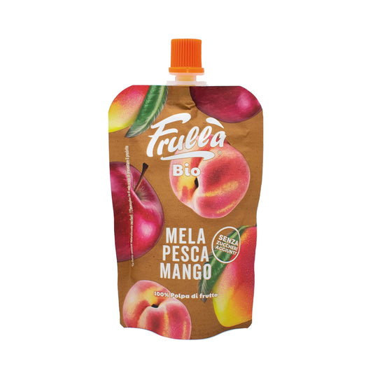 Natura Nuova Puré de manzana, melocotón y mango doypack bio - Frullá - 100g
