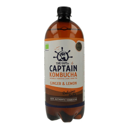Captain Kombucha Ginger Lemon, Té de burbuja - 1000 ml.