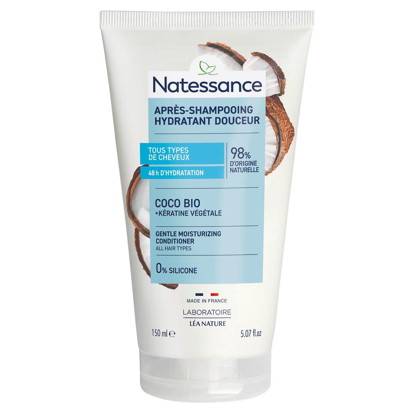 NATESSANCE Après-Shampoing Coco/Kératine Végétale - 150 ml