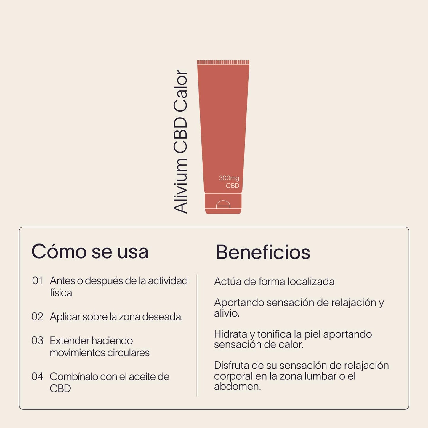 Alivium CBD 75 ml - Efecto calor - Sensación de alivio local con Cannabidol, Árnica y Miel - Crema dolores muscualres y articulaciones - Crema con cáñamo