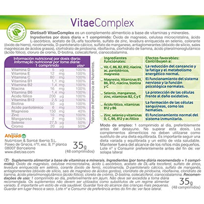 Dielisa - Suplemento Vitae Complex Complementos con Ácido Pantoténico