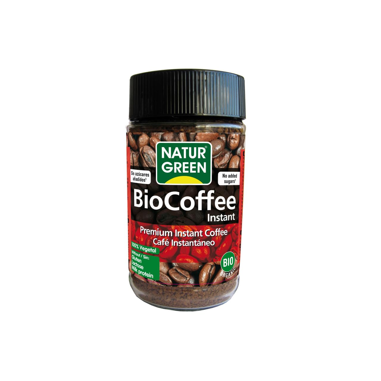 NaturGreen – Café instant Bio, Café instantáneo, 100% Orgánico, Ideal como Desayuno o Merienda - 100g