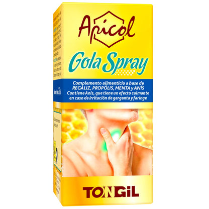 Apicol Gola Propolis Spray Garganta 25 ml - Propóleo con Regaliz, Menta y Anís, Efecto Calmante Para la Irritación de Garganta y Faringe, Sin Azúcar y Sin Alérgenos | de TONGIL