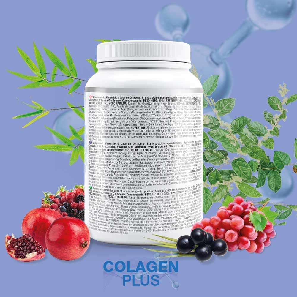 Prisma Natural Colagen plus rejuven-age Colageno en Polvo con Ácido Hialurónico y Vitamina C. Suplemento Antiedad para Articulaciones, Huesos, Piel, Uñas y Pelo, 300 g