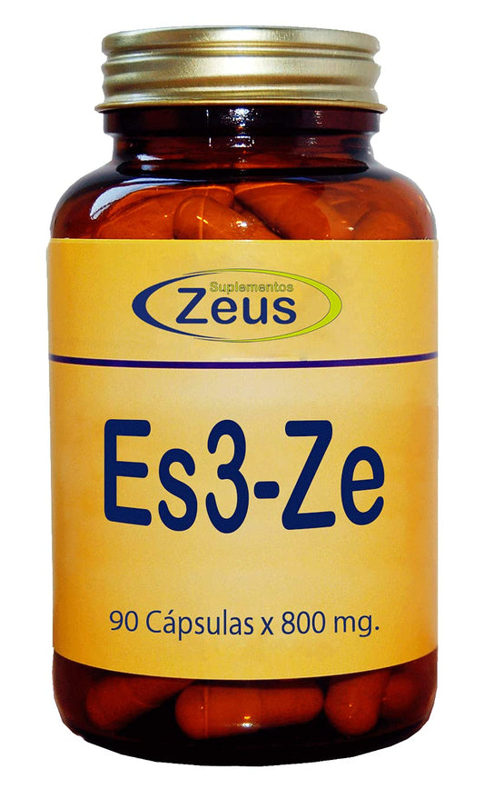 ES3-ZE | Contribuye a rebajar la actividad nerviosa del cerebro, aportando calma | Complemento Alimenticio a base de Aminoácidos, Pasiflora y Vitaminas | 100% Vegano | 90 Cápsulas Vegetales