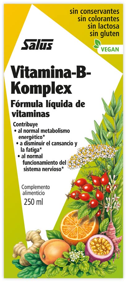 Salus - Vitamina-B-Komplex Complemento Alimenticio - 250 ml - Mejora tu Salud y Contribuye al Bienestar General - Fórmula Líquida de Vitaminas del Grupo B, Plantas y Zumos de Fruta