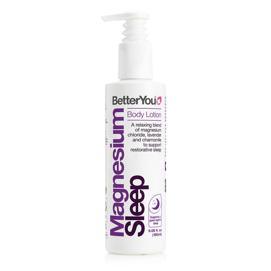 BetterYou Sleep Lotion - Loción Corporal de Magnesio | Relajante Muscular y Favorecer el Descanso | Vegano - 180 ml