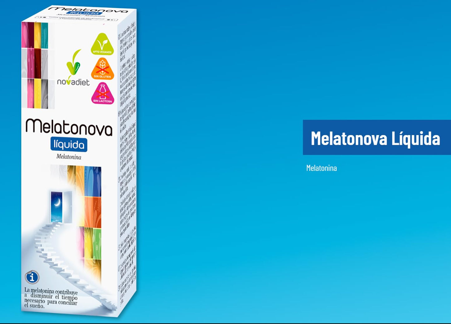 Novadiet - MELATONOVA LÍQUIDA con Melatonina - Para un Sueño Reparador y Revitalizante - Conciliar el Sueño y Alivio del Jet Lag - Acción Antioxidante - Envase de 30 ml