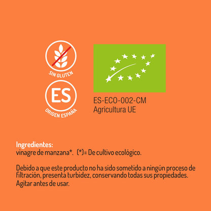 El Granero Integral - Vinagre de Sidra de Manzana - 75 cl - Ayuda al Control de Peso - Combate el Estreñimiento y la Hinchazón - Sin Filtrar ni Pasteurizar - Sin Gluten - Apto para Veganos
