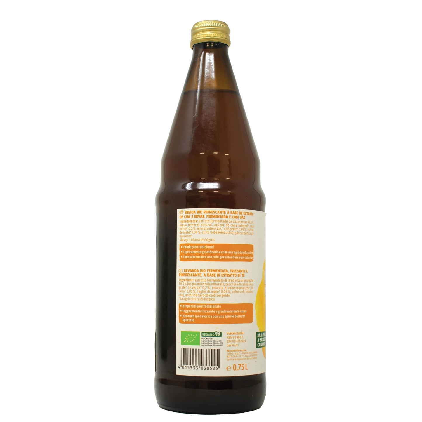 Voelkel Zumo de Fruta Kombucha Original, 750ml (Bio)