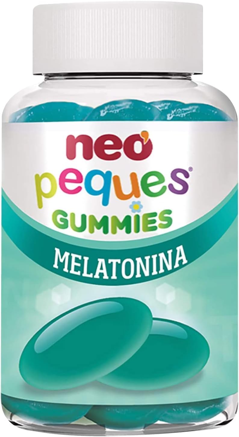 Neo Peques | Gummies Melatonina para Conciliar el Sueño 30 Unidades | Gominolas con Vitamina B6 | Tomar 1 o 2 al Día | Para Mayores de 3 años | Caramelo Masticable Infantil Sabor a Mora
