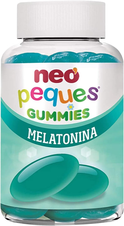 Neo Peques | Gummies Melatonina para Conciliar el Sueño 30 Unidades | Gominolas con Vitamina B6 | Tomar 1 o 2 al Día | Para Mayores de 3 años | Caramelo Masticable Infantil Sabor a Mora