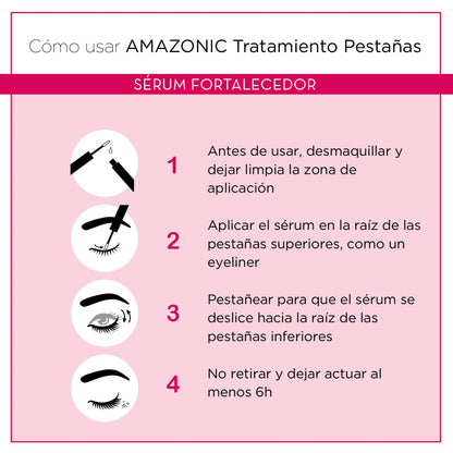 Amazonic Serum Crece Pestañas de Nuggela & Sulé. Realzador de Pestañas con Doble Acción: Fortalecedor + Voluminizador. 3ml + 3ml