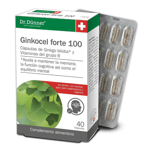 Salus - Ginkocel Forte Complemento Alimenticio - 100 Cápsulas - Ayuda a Mantener la Memoria, la Función Cognitiva y el Equilibrio Mental - Contiene Ginkgo Biloba y Vitaminas del Grupo B