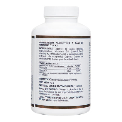 Holovit Vitamina D3 2.000 UI + K2 60µg de Equisalud, 180 cápsulas