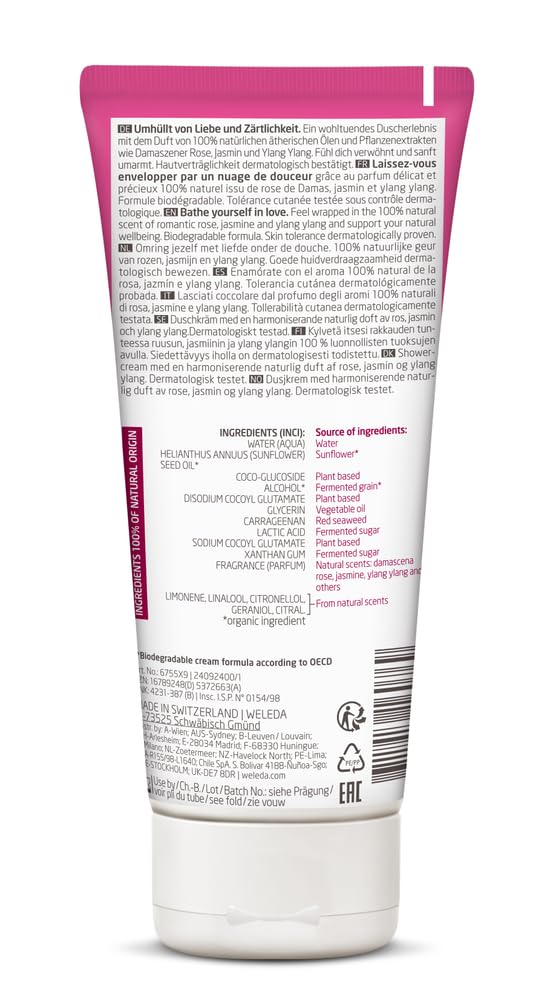 WELEDA Aroma Love - Gel de Ducha en Crema con Aroma a Rosa Damascena (200ml)