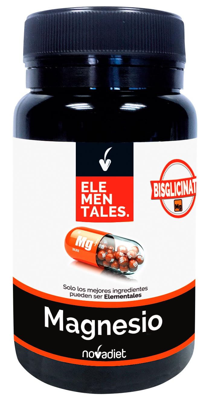 Novadiet - ELEMENTALES MAGNESIO Comprimidos con Bisglicinato de Magnesio - Complemento Alimenticio - Ayuda a Fortalecer Huesos y Músculos - Envase con 90 Comprimidos