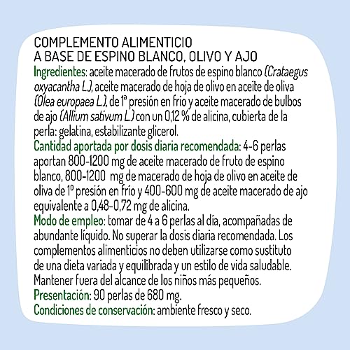 El Granero Integral - Ajogran Complex - 90 Perlas - Elaborado a Base de Aceites Macerados de Espino Blanco, Ajo y Hojas de Olivo - Ayuda a Controlar la Tensión Arterial