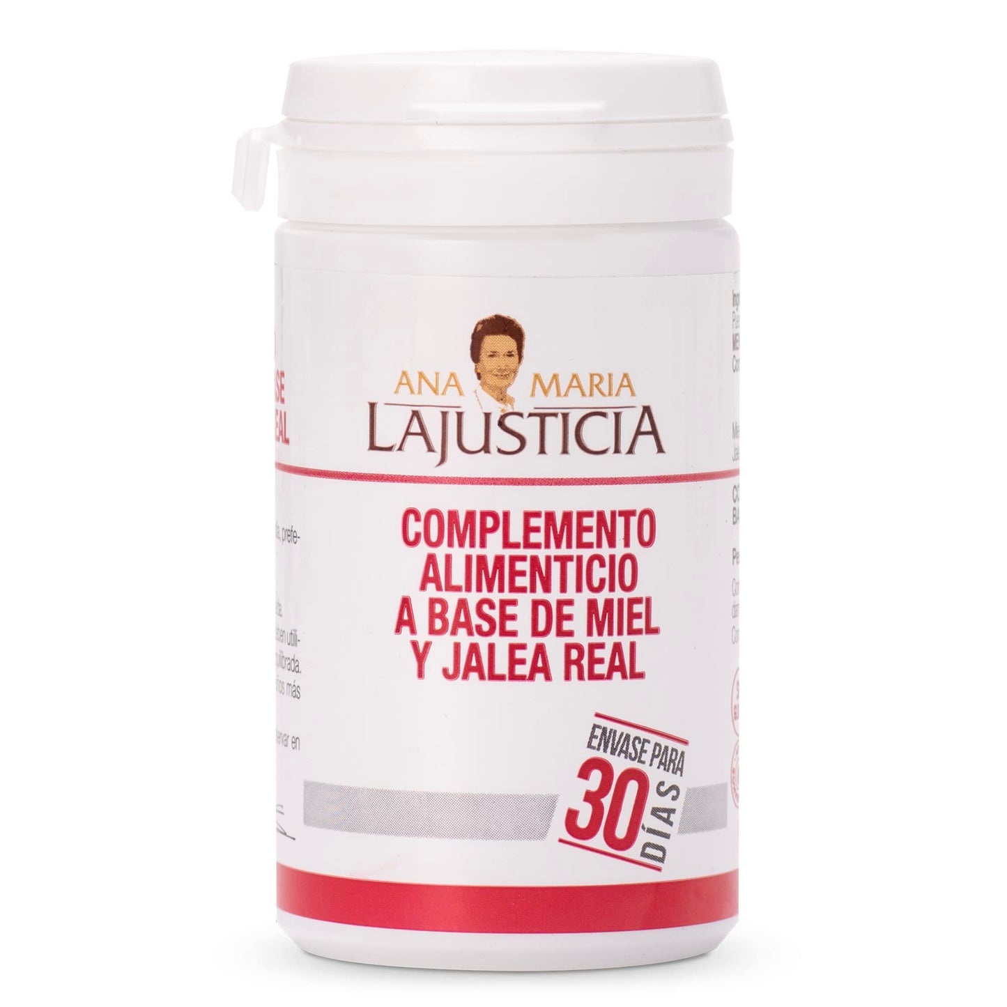 Ana Maria Lajusticia - Complemento alimenticio a base de miel y jalea real – 135 gramos. Reduce el cansancio y la fatiga, refuerza el sistema inmunitario. Envase para 30 días de tratamiento.