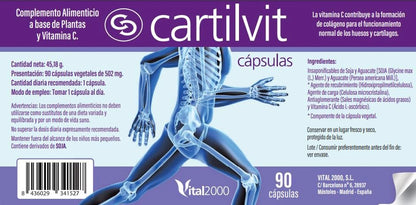 Vital 2000 - Cartilvit, Complemento Alimenticio a Base de Plantas y Vitamina C - 90 Cápsulas