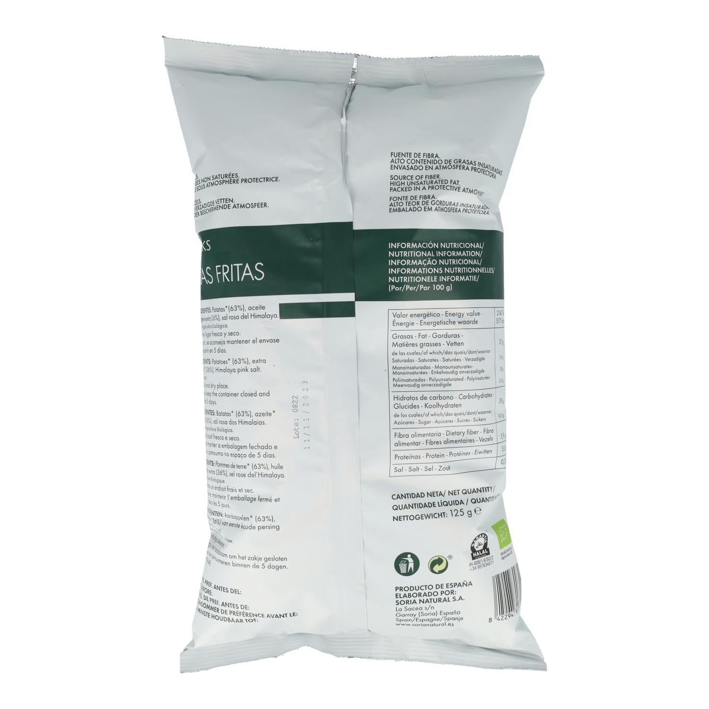 patatas chips eco 150gr aleco soria natural 150gr