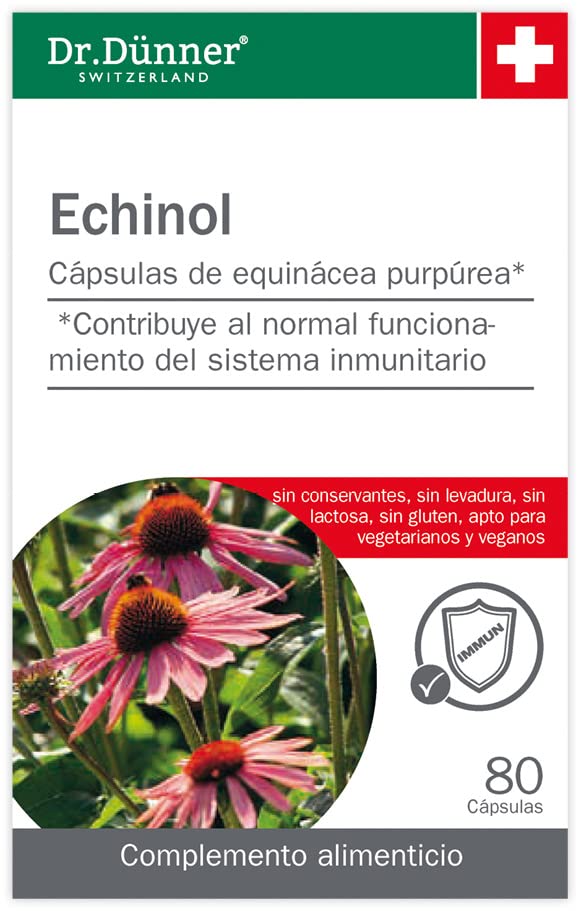 Salus - Echinol Complemento Alimenticio - 80 Cápsulas - Contribuye al Fortalecimiento del Sistema Inmunitario - Elaborado con Extracto de Equinácea Purpúrea