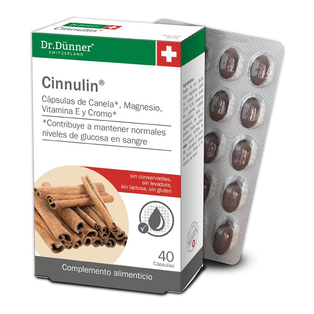 Salus - Cinnulin Complemento Alimenticio - 40 Cápsulas - Ayuda a Mantener Niveles Normales de Glucosa en Sangre - Elaborado con Extracto de Corteza de Canela de Ceilán, Vitamina E, Cromo y Magnesio