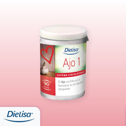 Dielisa - Ajo 1, Complemento Alimenticio a Base de Ajo Macerado, Contribuye a Favorecer la Circulación Sanguínea y a Mantener unos Niveles Normales de Colesterol - 90 Perlas