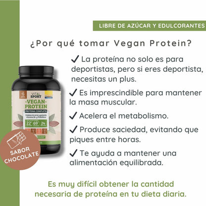 WeBotanix | Proteína Vegana 768 gr Sabor Chocolate | Vital Sport | Proteína de Cáñamo, Arroz y Guisante | Vitamina B6, Probióticos y Enzimas Digestivas | Sin Gluten, Sin Edulcorantes Artificiales
