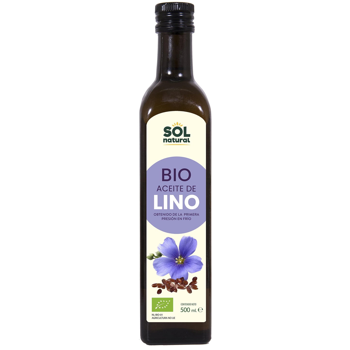 SOLNATURAL Aceite DE Lino Bio 500 ml, Estándar, Único