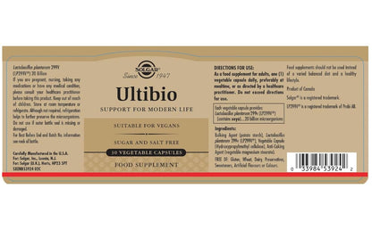 Solgar Ultibio Cápsulas vegetales - Envase de 30
