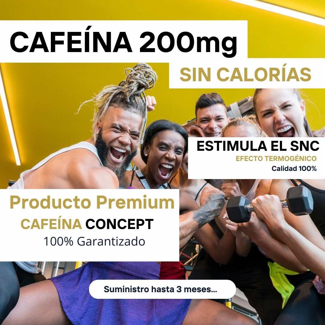 Cafeina - Cafeína Pura En Capsulas - Mega Plus Concept - Quemagrasa Potente - Pastillas De Cafeina - Ideal Para Rendimiento Deportivo - 200 Mg - 90 Capsulas