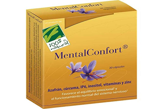 100% Natural MentalConfort complemento alimenticio 30 cápsulas