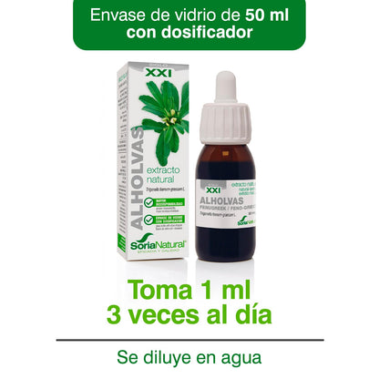 Soria Natural Alholvas Extracto - Favorece la recuperación del apetito, Favorece la Digestión, Regulación de la Glucosa en Sangre - 100% Puro - Salud del Sistema Digestivo - Botella de 50 ml