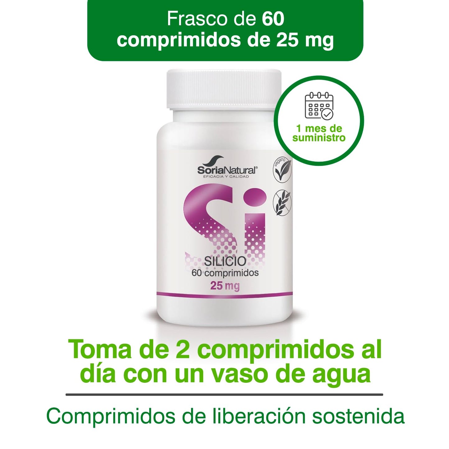 Soria Natural Silicio Liberación Sostenida 60x800 mg