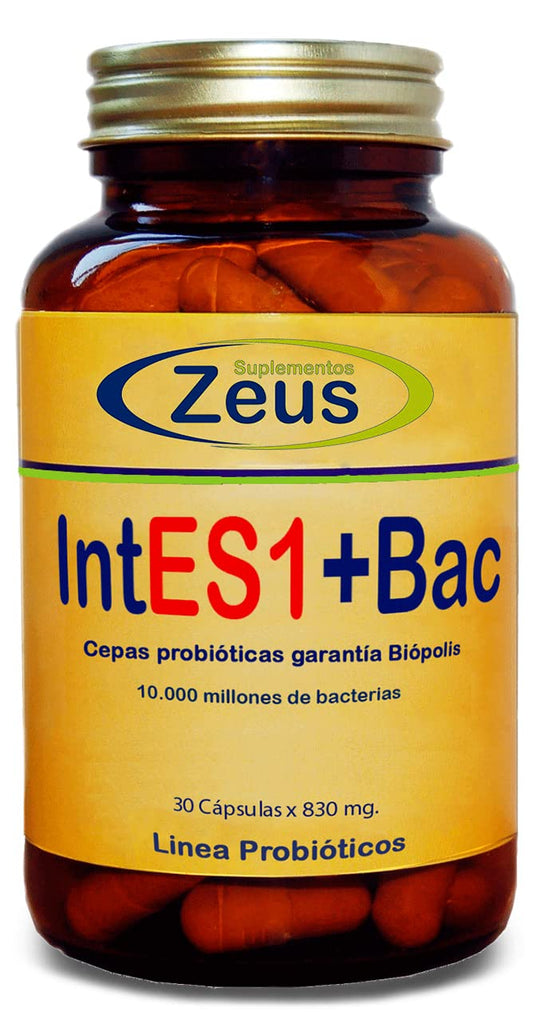 INTES1+BAC | Contribuye a equilibrar y regular la microbiota intestinal | Complemento Alimenticio a base de Fibersol®- 2, Probióticos y Almidón de patata | 100% Vegano | 30 Cápsulas Vegetales