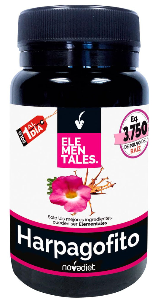 Novadiet - ELEMENTALES HARPAGOFITO Cápsulas con Harpagofito - Complemento Alimenticio - Para Disminuir el Dolor y la Inflamación - 30 Cápsulas Vegetales