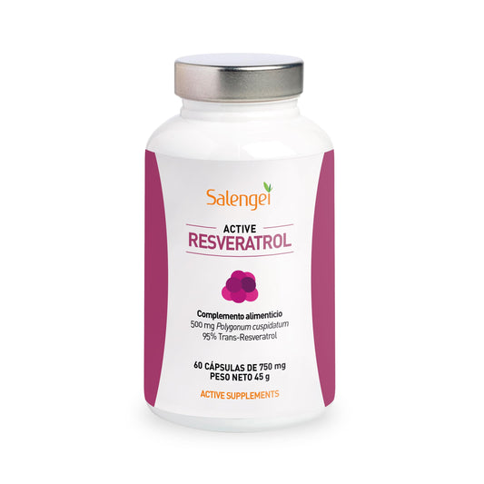 ACTIVE RESVERATROL - Trans Resveratrol 95%. MAXIMA PUREZA, RESVERATROL DE FUENTE NATURAL | Antioxidante | Propiedades anti edad | Polygonum cuspidatum |60 cápsulas de 500 mg |