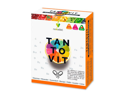Novadiet – TANTOVIT Comprimidos con Vitaminas, Minerales, Zynamite, Bacopa, PABA - Para Mejorara la Vitalidad y Rendimiento Mental y Deportivo - Disminuye el Cansancio y la Fatiga - 30 Comprimidos