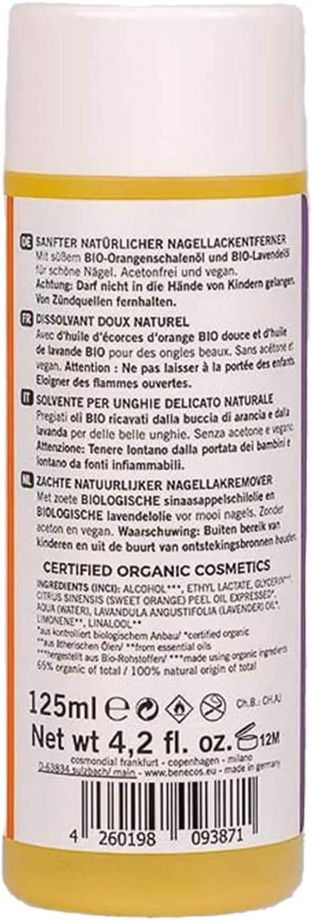QUITAESMALTE ECOLOGICO 125ml. VEGANO BENECOS