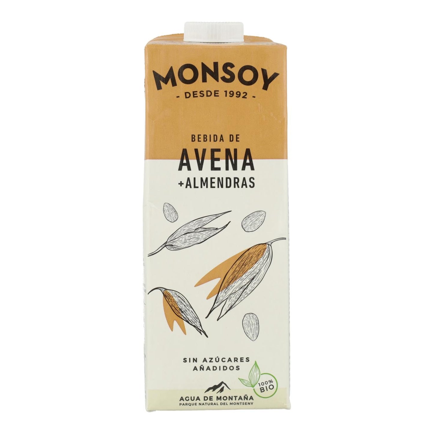Monsoy Bebida DE Avena+ALMENDRAS Bio 1 L, Estándar, Único